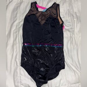 Black Sparkle Kids Gymnastics Leotard